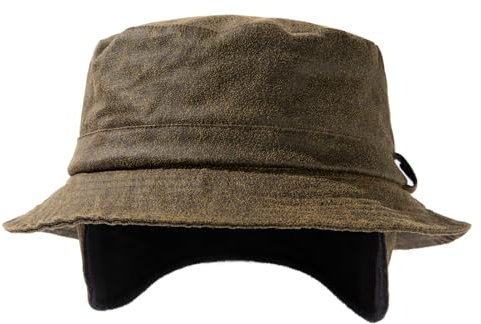TOP-EX wasserdichte Winter-Fischerhüte mit Ohrenklappen & Nackenklappe, warme Fleece-gefütterte Regenhüte zum Wandern, Angeln und für Outdoor-Aktivitäten, Winddicht, Grün, XL