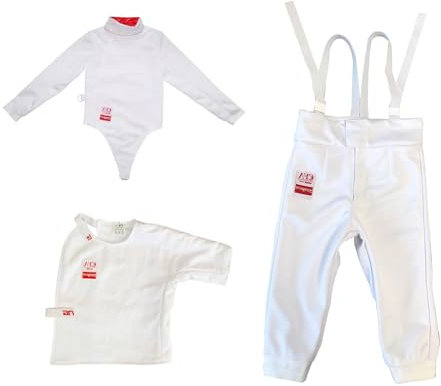 WRYSQBHJYB 350N Fechtuniform (Set aus Hose/Jacke/Weste), Fechtanzug, Schutzanzug für Fechttraining, Ausrüstung, Linkshänder(56#)
