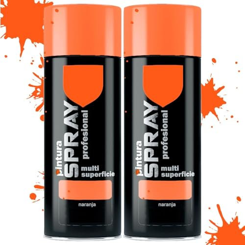MORE FREE Pintura Spray Naranja de 400 ml Adecuado para las Superficies de Metal, Madera y Plástico Pack de 2 Unidad