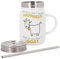 Mug Isotherme en Inox avec Couvercle et Paille - Goat - Money Can't Buy Happiness Animaux Cute Goat Humor - 500 ml - Tasse Thermo