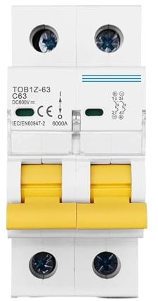 Disjoncteur 2P DC 600V Courbe C Fusible unipolaire à courant continu(2P 10A)