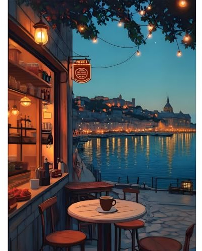 Camocin Art Diamond Painting Erwachsene, Hafen bei Nacht, 30x40 cm | Diamond Painting Bilder, DIY Bastelset, 5D Diamanten, Wanddeko, Geschenkidee, komplett mit Zubehör