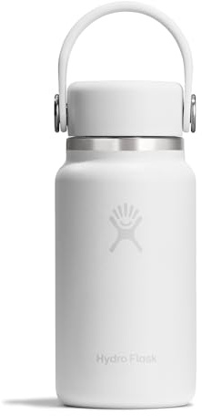 Hydro Flask – Micro Hydro™ 200 ml (6.7 oz) | Auslaufsichere Mini-Flasche mit Clip-On Trageschlaufe – Kalt 20 Std., heiß 7 Std. – Kompakt & robust – White
