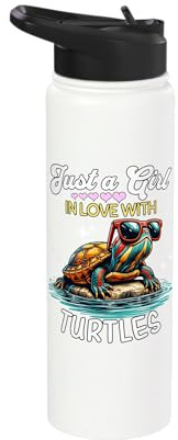 Turtle Girl Painted Turtle Stainless Steel Insulated Water Bottle