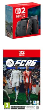 Nintendo Console Switch 2+EA SPORTS FC 26 Standard Edition Switch 2 | Chiave elettronica con software I Videogiochi | Italiano