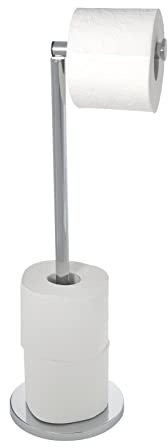 Wenko Portarrollos de pie 2 en 1 Acero INOX, Acero Inoxidable, 21 x 55 x 17 cm, Brillante