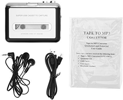 Freebily Portable USB Cassette Converter Tape-to-MP3 Converter with Earphone