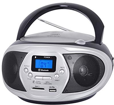 Trevi CMP 548 BT Analog, Schwarz, Grau – tragbare Stereoanlage (Analog, AM, FM, 87,5-108 MHz, 530-1600 kHz, Laufwerk, CD, CD-R,CD-RW)