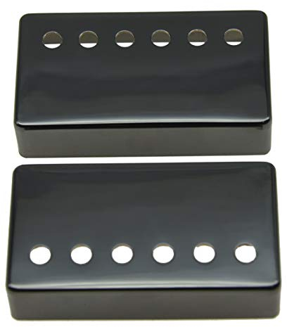 KAISH Humbucker Gitarren-Tonabnehmer-Abdeckungen, Humbucker-Tonabnehmer-Abdeckungen, 50 mm/52 mm, Polabstand, Pickup-Abdeckungen für Epi Les Paul, schwarzes Nickel, 2 Stück