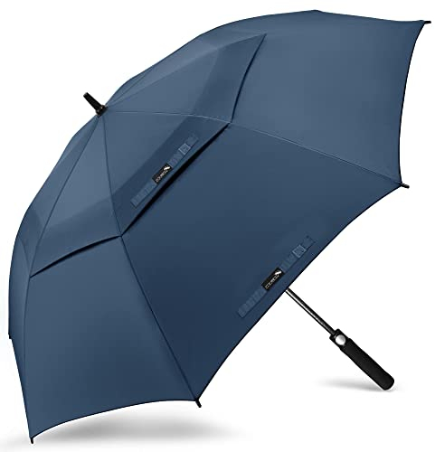 ZOMAKE Grand Parapluie de Golf L - Parapluies de Golf Grande Taille 1-2 Personnes Anti Tempete - Extra Large Automatique Umbrella Golf Double Canopée De Homme Femme(Bleu Marin)