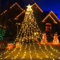 ELKTRY 349 LED Lichterkette Außen mit Sterne, 3.5m x 9 Girlanden Warmweiß 8Modi Weihnachtsbeleuchtung Strom Timer, Wasserdicht Christbaumbeleuchtung Innen für Tannenbaum Weihnachtsbaum Garten Balkon