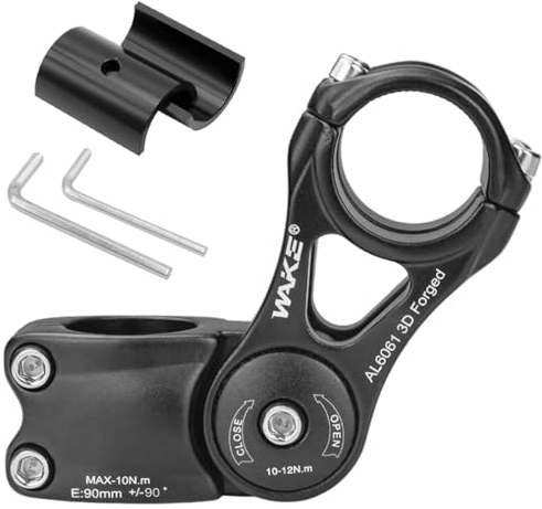 CYSKY Verstellbar Fahrrad Vorbau 31,8mm 25,4mm 0-90 Grad Verstellbar 90mm/110mm/145mm MTB Vorbau Fahrradvorbau Kurzer Lenkervorbau für Mountainbike Rennrad BMX Citybike Fahrrad (90mm)