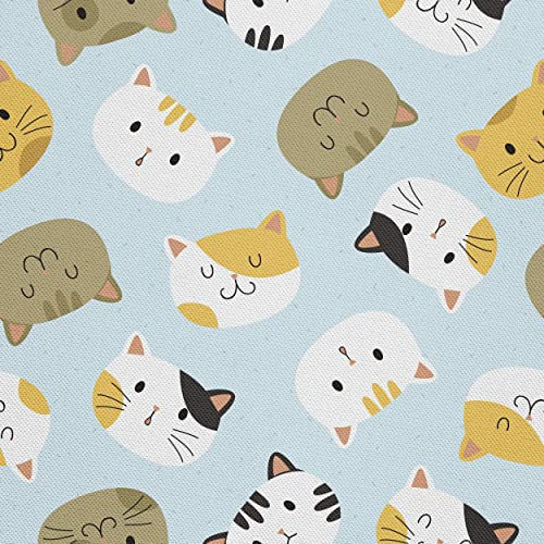 HEKO PANELS Stoff Oxford Wasserdichte Meterware Canvas-Stoff Polyester Stoff Zum Nähen Nähstoffe Möbelstoffe Dekostoffe Handwerken Wasserabweisend Blickdicht Katzen 1 Meter 155 x 100 cm