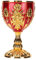 Goldkelch Im Vintage-Stil, Goldener Kelch, 10,2 Cm, Massive Zinklegierung, Retro-geprägtes Blumenmuster, Eleganter Zuhälterbecher für Party, Bankett, Bar, 10,4 X 6,3 Cm, (Goldrot)