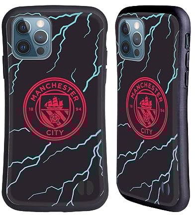 Head Case Designs Officially Licensed Manchester City Man City FC Third 2023/24 Badge Kit Hybrid Case Compatible With Apple iPhone 12 / iPhone 12 Pro