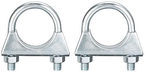 sourcing map Muffler U-Bolt Clamps for 35mm(1-3/8) Diameter Exhaust Tail Pipe, 2pcs Exhaust U Clamp Saddle Type U-Bolt Clamps