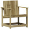 vidaXL Gartenstuhl, Holzstuhl mit Armlehnen Rückenlehne, Gartensessel Latten-Design, Gartenmöbel Stuhl Sessel, Kiefernholz Imprägniert