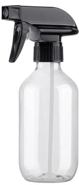 KREMORV Plastic Spray Bottles Clear and Brown Refillable Container Empty Spray Bottle 10oz/300ml Stream and Adjustable Head Sprayer for Cleaning Products, Plants, Pet, Hair