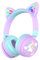 iClever Kids Bluetooth Headphones, 60H Playtime, LED Light Up Cat Ear, Safe Volume 74/85dBA, Bluetooth 5.3, USB C Charging, Kids Headphones Wireless Built in Mic for iPad Tablets Travel Gift