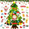LOVEXIU Albero di Natale in Feltro per Bambini, Decorazioni Natalizie da Appendere, Regali Natale Bambini, con 28 Addobbi e Luci Led, per Parete Porte Finestre