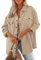 SYKT Chemise boutonnée Polyvalente à Manches Longues de Couleur Unie pour Femme, Tendance, Ample, Veste légère avec Poches