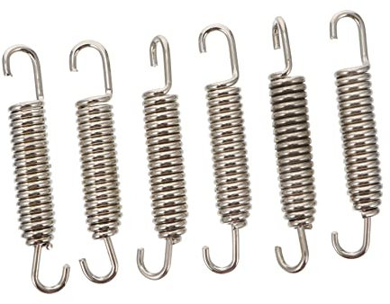 BUGUUYO Auspuff Feder Quad 18 Stk Feder Universeller Motorradauspuff Motorradauspuffanlage Auto Auspuffanlage Frühling Silver Rostfreier Stahl Federn Doma Auspuffrohr Quad