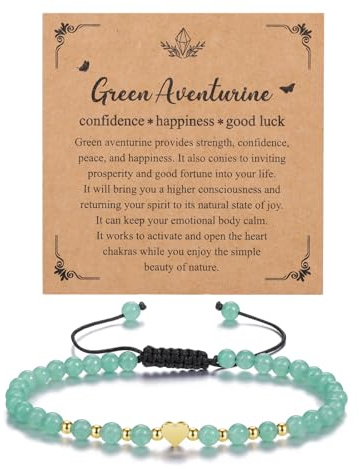 CrystalTears Crystal Bracelet for Women Ladies Birthday Gifts | 4mm Gemstone Beaded Bracelets with Gold Heart Charm, Natural Stone Bracelet Gifts for Mum Girlfriend Mothers Day Christmas