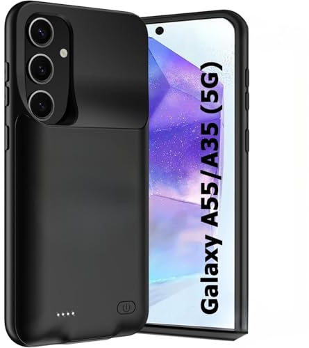 Fraternize Battery Case for Galaxy A35/A55, Charging Cover Portable Rechargeable Power Pack 7000mAhGalaxy A35/A55 5G (6.6 Inch) Extended Battery Charger