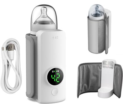 6000mah Portable Bottle Warmer for Travel, Baby Bottle Warmer, Milk Warmer Sleeve Constant Temperature 6000mah Battery Powered Electric Power Storage