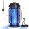 YISSVIC Lampada Antizanzare Elettrica 4200V con Luce LED, Impermeabile IPX4 Zanzariera Elettrica, Trappola per Zanzare UV per Giardino, Esterni e Interni, con Spazzole di Pulizia