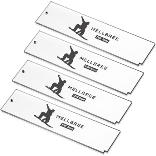 Mellbree 4 Stück Skiwachs Abzieher｜Acryl Ski Abziehklinge für Snowboard Base Wax der Schutzung｜Präzisionsrillen sorgen für rückstandsfreies Entfernen des Wachses｜Ideal für Profi- und Freizeitskifahrer
