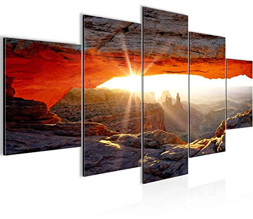 Runa Art - Bilder Grand Canyon 200 x 100 cm 5 Teilig XXL Wanddekoration Design Beige Orange 603751a