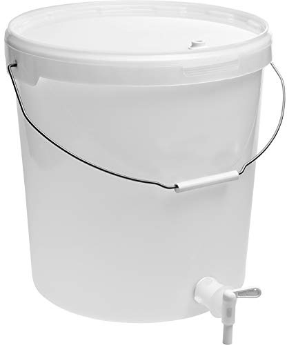 30 Litre Fermenting Bucket for Home Brew Beer/Wine/Cider Making, with Tap, Lid, Handle & Scale