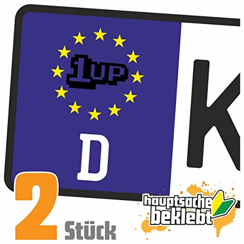- 2X Kennzeichenaufkleber - One Up - EIN Leben Mehr - Power Up - Autoaufkleber - Evolution Charles Darwin Aufkleber für Auto, Laptop, Fahrrad, LKW, Motorrad Mehrfarbig JDM Decal Racing