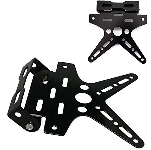 PolarLander Adjustable Motorcycle Black Registration License Plate Holder Bracket Universal