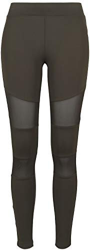 Urban Classics Damen Ladies Tech Mesh Leggings Leggings, Dark Olive, XS