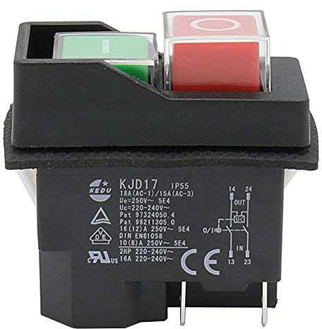Interruttori a Pulsante Interruttori Industriali Impermeabile KEDU KJD17 4Pins 2HP 250V