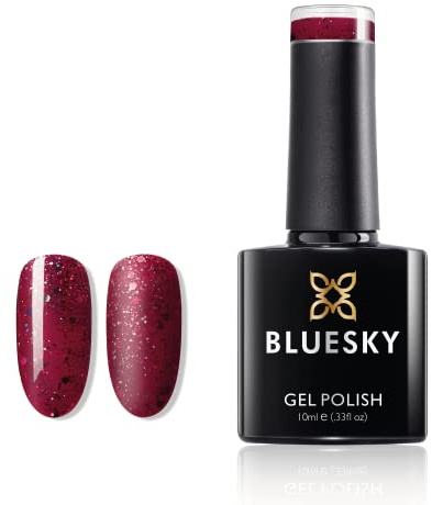 Bluesky Gel Nail Polish 10ml, Scarlett Red - BLZ35, Chunky Glitter