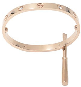 Bracelet jonc de luxe en acier inoxydable plaqué or pour homme et femme, 16 inch, Acier inoxydable, Non spécifié