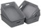 Bblie 6-Pack Rectangular Plastic Shallow Basket, Grey A4 Basket Tray for Storage