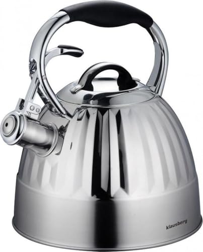 Flötenkessel Wasserkessel Teekessel Wasserkocher 3.0L KLAUSBERG (Silver 2)