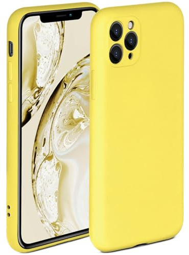 ONEFLOW Soft Case für iPhone 11 Pro Max Hülle aus Silikon mit Kameraschutz, Silikonhülle mit erhöhtem Schutz fürs Display, Backcover Schutzhülle, weiche Handyhülle, Gelb