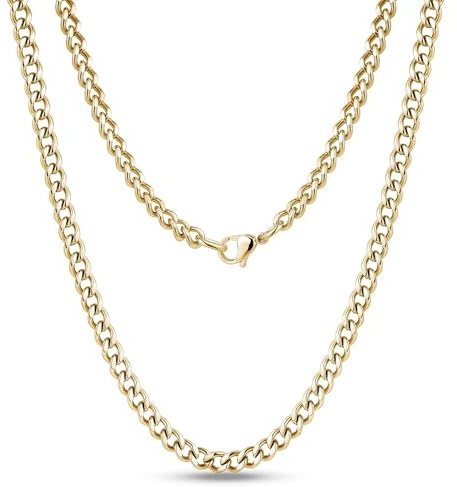 316L Stainless Steel Jewellery 9mm 22 Inch Gold Necklace Men Link Curb Chain