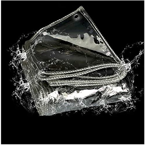 Sonakia Teloni Protettivo 365g/m², Telo Impermeabile Resistente Trasparente con Occhielli Rinforzati, Copertura in Telone Anti-UV/Vento/Pioggia, per Giardini, Piante, Piscine,1.5x2m/4.9 * 6.6ft