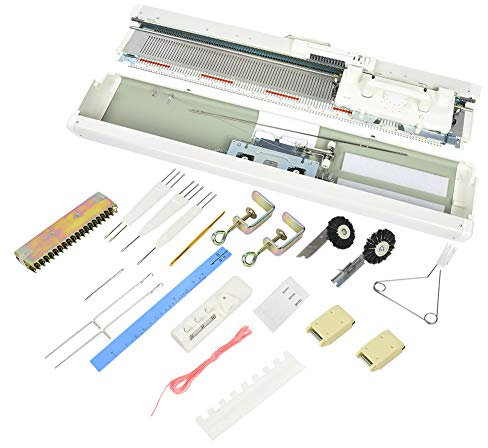 HAOX Kit Macchina per Maglieria, SK155 9mm Ingombrante Gauge 110 Punti Macchina per Maglieria Elettronica con Accessori, Set Telaio per Tessitura