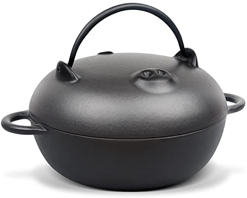 MNSRRN Caja de Patata Dulce Asada de Cerdo, Cacerola de Batata de Hierro Fundido de Hierro Fundido multifunción con Asas, asador, maíz, Papa, Horno de castaño