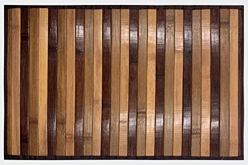 HOME ZEN HOUSEHOLD LINEN Bambus-Teppich aus Holz, rutschfest, waschbar, 50 x 100 cm, Braun