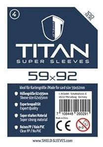 Shield Titan - 100 Super Sleeves für Kartengröße 59 x 92 mm