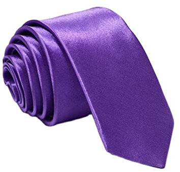 Yizelli 1,9 Pouces Couleur Unie Cravate Maigre pour Homme Femme Cravates Minces pour Performance Remise Diplômes de Fête de Mariage - Violet