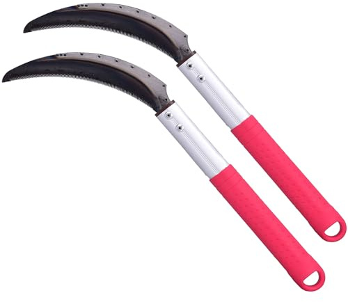 Scythe Garden Tool, Japanese Weeding Scymea, Scythe Tool, Weeding and Weed, Magnetic Handle, Durable SK5 Steel Blades, (2 Pack)